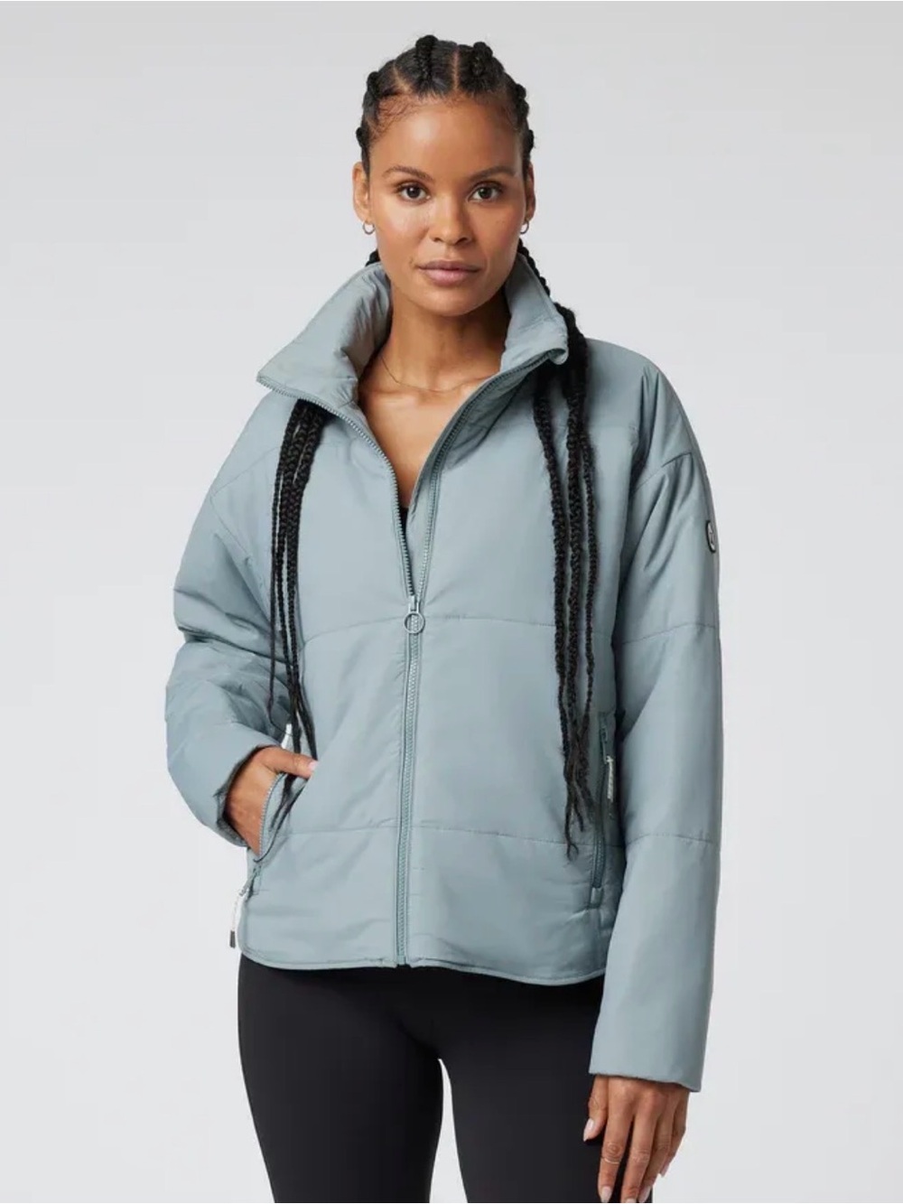 Vuori Slate Blue Women's Puffer Jacket - Zip Front